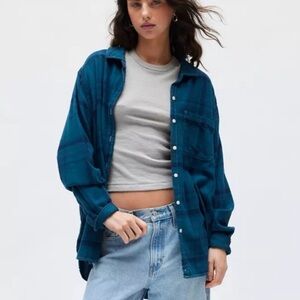 UO Renewal Remade Over Dyed Wash Flannel Shirt